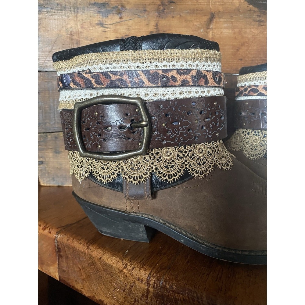 Upcycled Western Rodeo Festival cowgirl boots size 9 - Picture 2 of 5